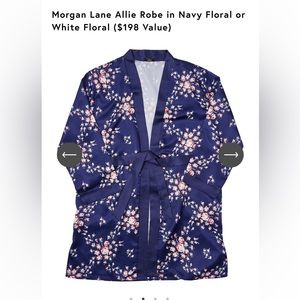 Morgan Lane size L/XL blue floral satin robe